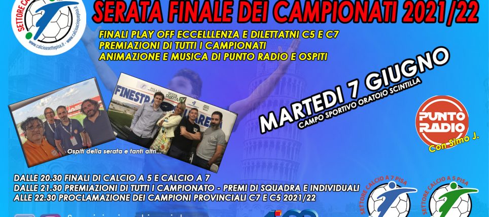 Martedì 7 giugno le Finali e la Festa Finale. Il Programma e tutti i premiati