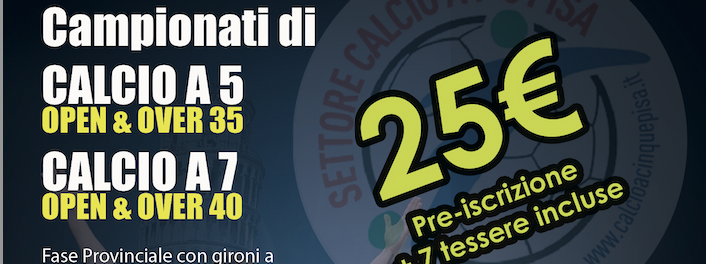 Calcio a 5, Calcio a 7 e Padel…La stagione 2022/23 giocala con noi!